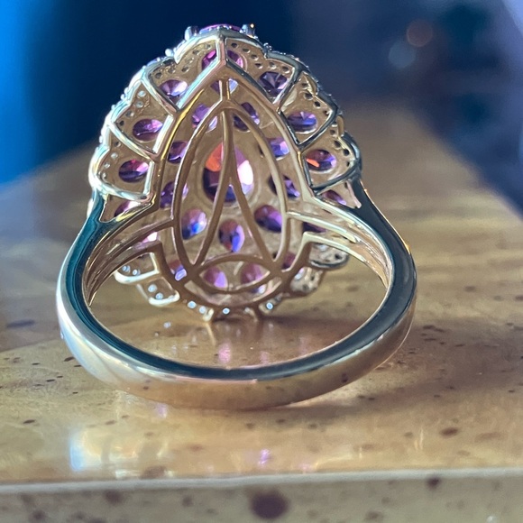 Tanzanian Wine Garnet Sterling Silver Ring Size 9 - Picture 5 of 9